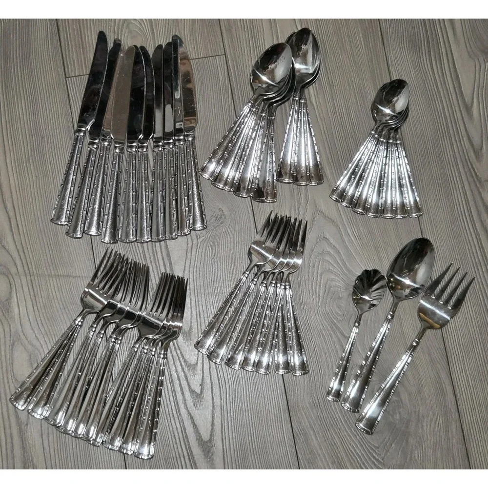 Wallace PORTICO Stainless 18/10 Glossy Flatware Set 49 Pc Lot